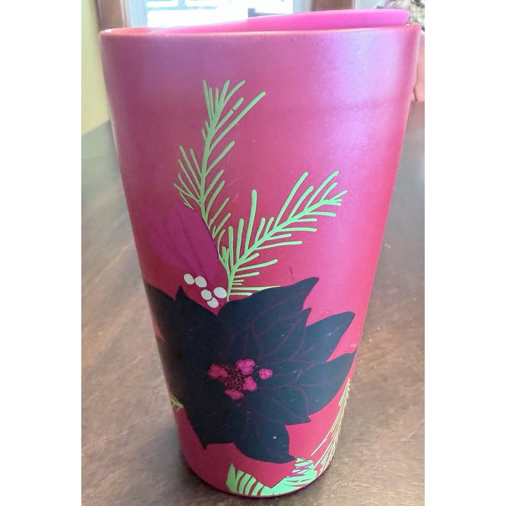 Starbucks Holiday 2021 Poinsettia Tumblr Ceramic 12 Ounce Coffee Tea NWT - Picture 1 of 4